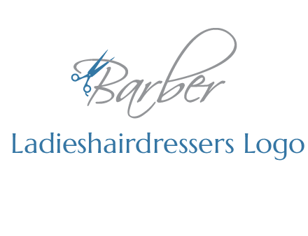 barber logo with scissors