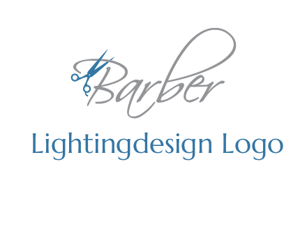 barber logo with scissors