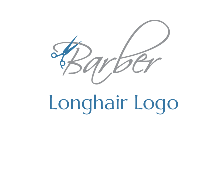 barber logo with scissors