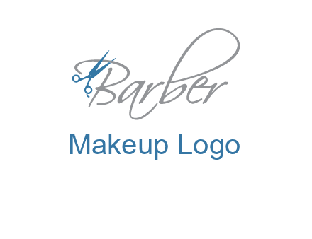barber logo with scissors