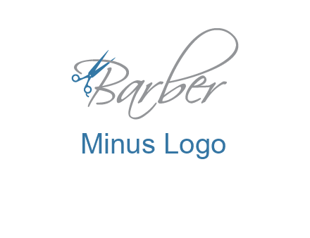 barber logo with scissors