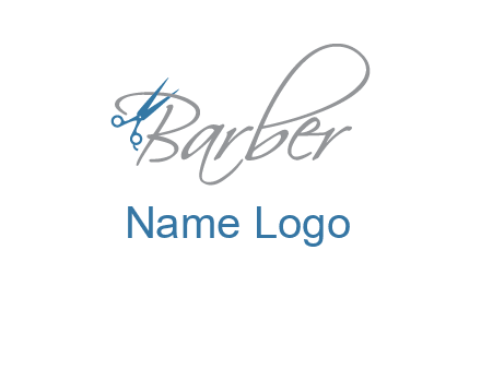 barber logo with scissors