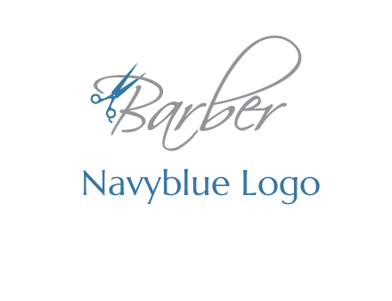 barber logo with scissors