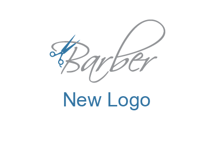 barber logo with scissors