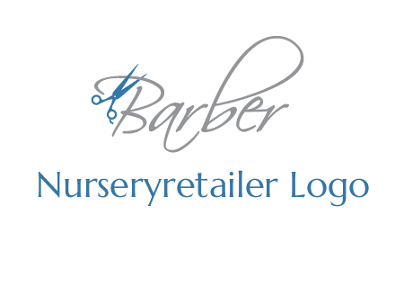 barber logo with scissors