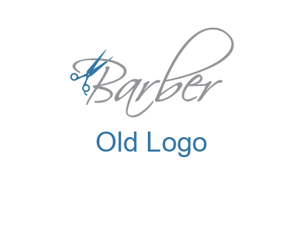 barber logo with scissors