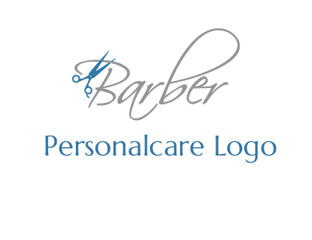 barber logo with scissors