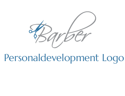 barber logo with scissors