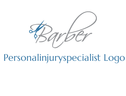 barber logo with scissors