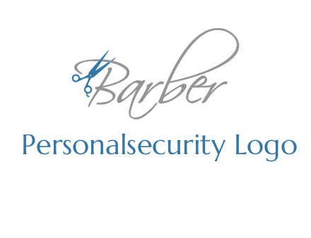 barber logo with scissors