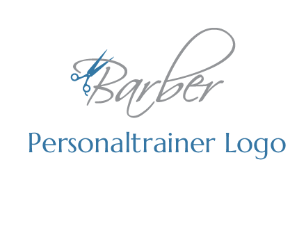 barber logo with scissors