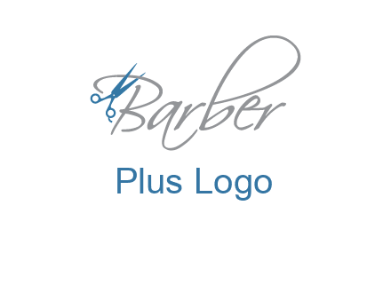 barber logo with scissors