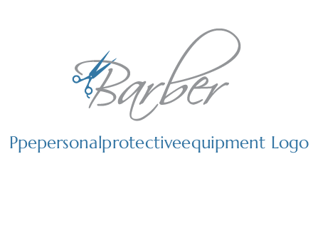 barber logo with scissors