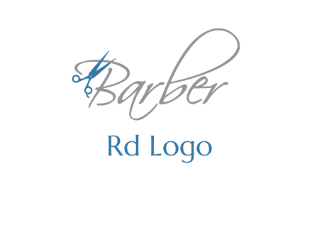 barber logo with scissors