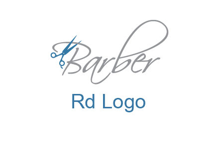 barber logo with scissors