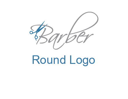 barber logo with scissors