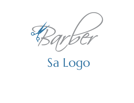 barber logo with scissors