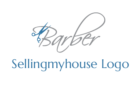 barber logo with scissors