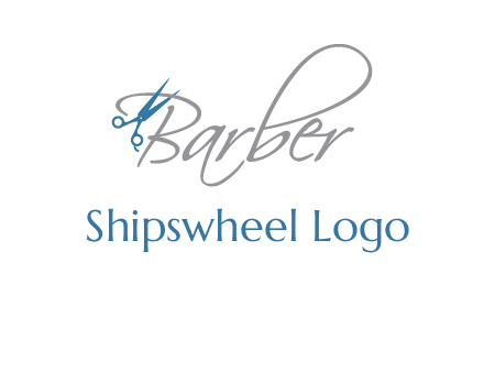 barber logo with scissors