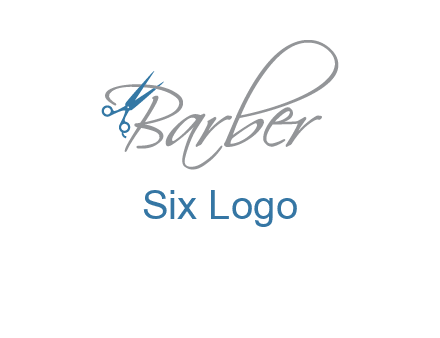 barber logo with scissors