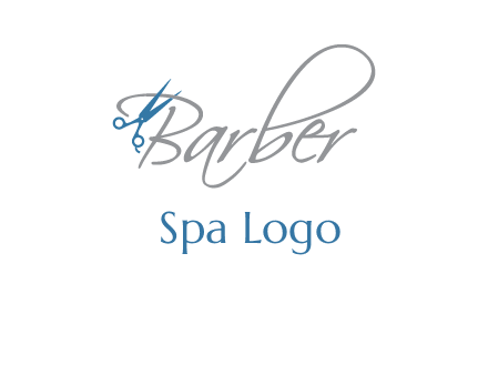 barber logo with scissors