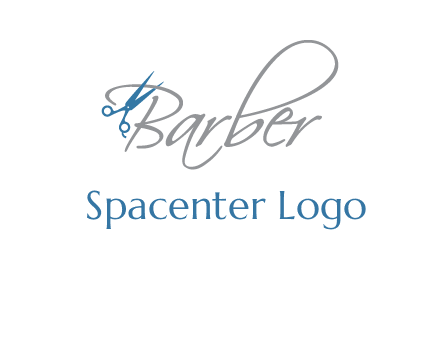 barber logo with scissors