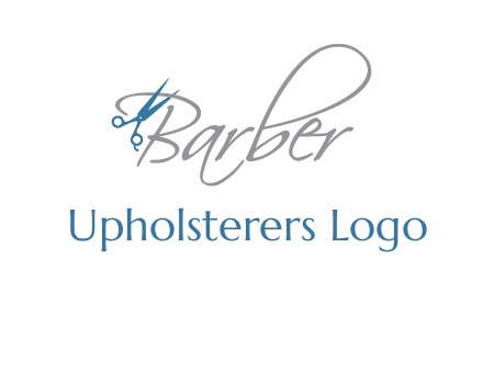 barber logo with scissors