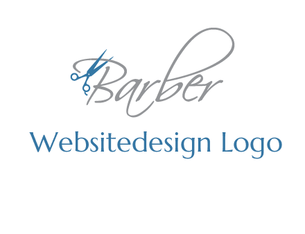 barber logo with scissors