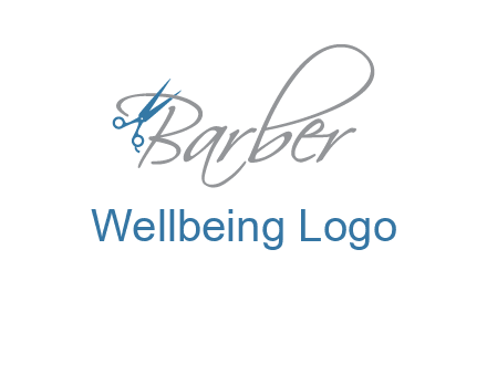 barber logo with scissors