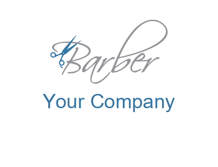 barber logo with scissors