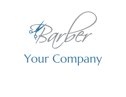 barber logo with scissors