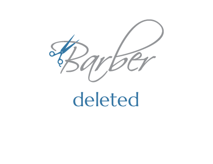 barber logo with scissors