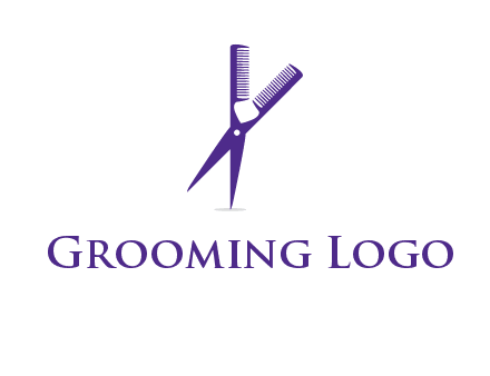 comb and scissors barber logo