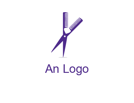 comb and scissors barber logo