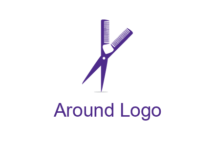comb and scissors barber logo