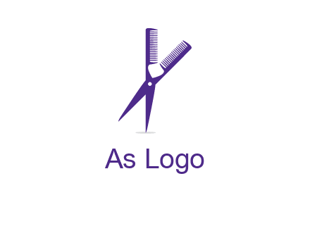 comb and scissors barber logo