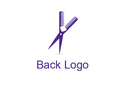 comb and scissors barber logo