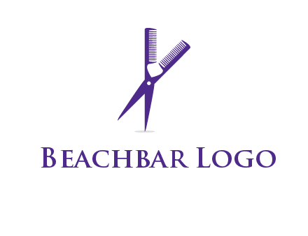 comb and scissors barber logo