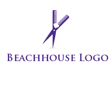 comb and scissors barber logo