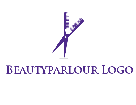 comb and scissors barber logo