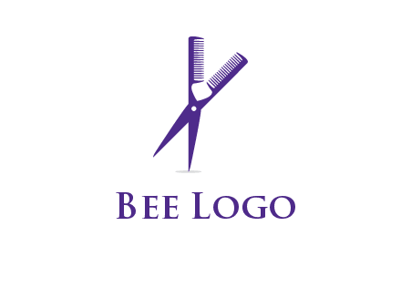 comb and scissors barber logo