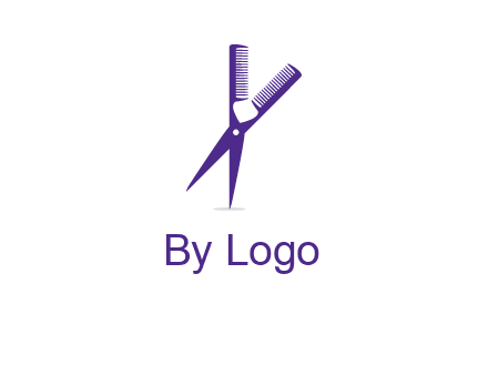 comb and scissors barber logo
