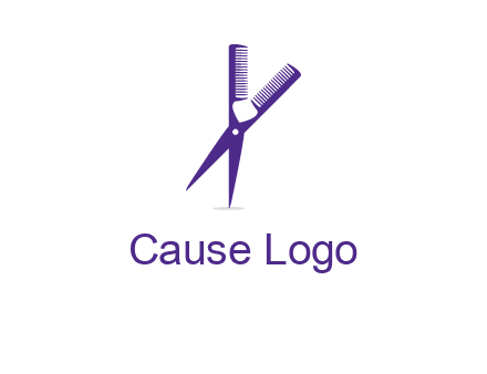 comb and scissors barber logo