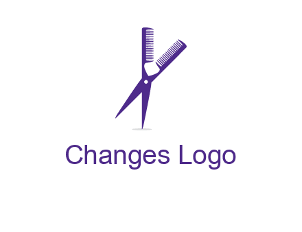 comb and scissors barber logo
