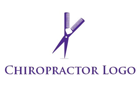 comb and scissors barber logo