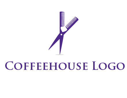 comb and scissors barber logo