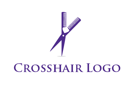 comb and scissors barber logo