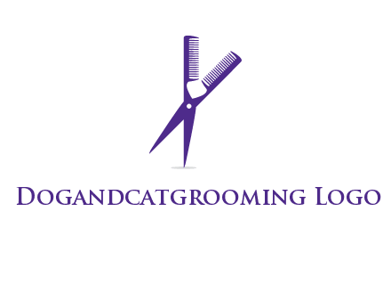 comb and scissors barber logo