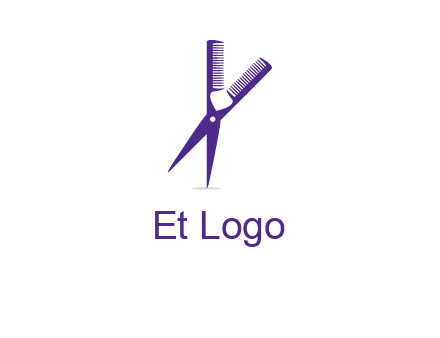 comb and scissors barber logo