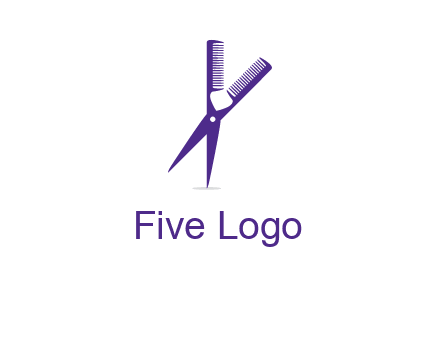 comb and scissors barber logo